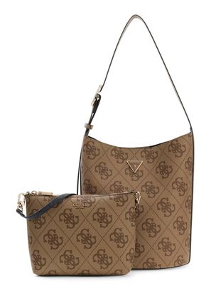 GUESS Meridian II Bucket Bag Latte Logo