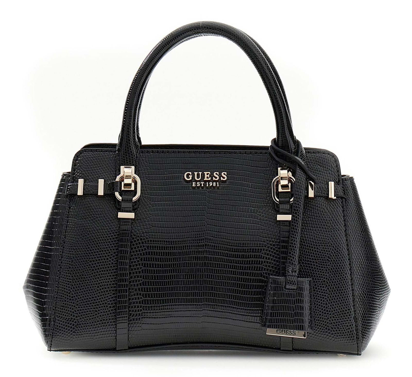 GUESS Leona Multi Compartment Satchel S Black GUESS Leona Multi Compartment Satchel S Black