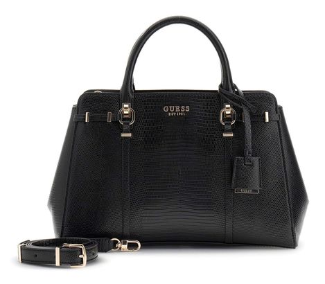 GUESS Leona Multi Compartment Satchel M Black