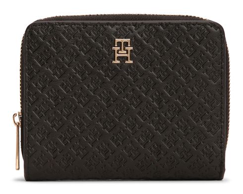 TOMMY HILFIGER TH Icon Zip Around W / Flap Mono Wallet M Black