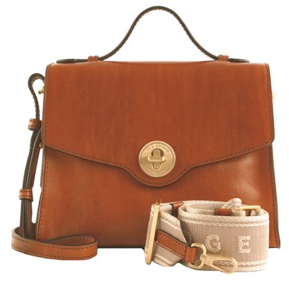 THE BRIDGE Irene Top Handle Bag Cognac / Oro