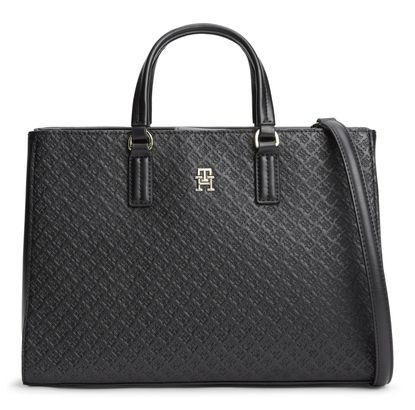 TOMMY HILFIGER TH Daily Satchel Mono Black