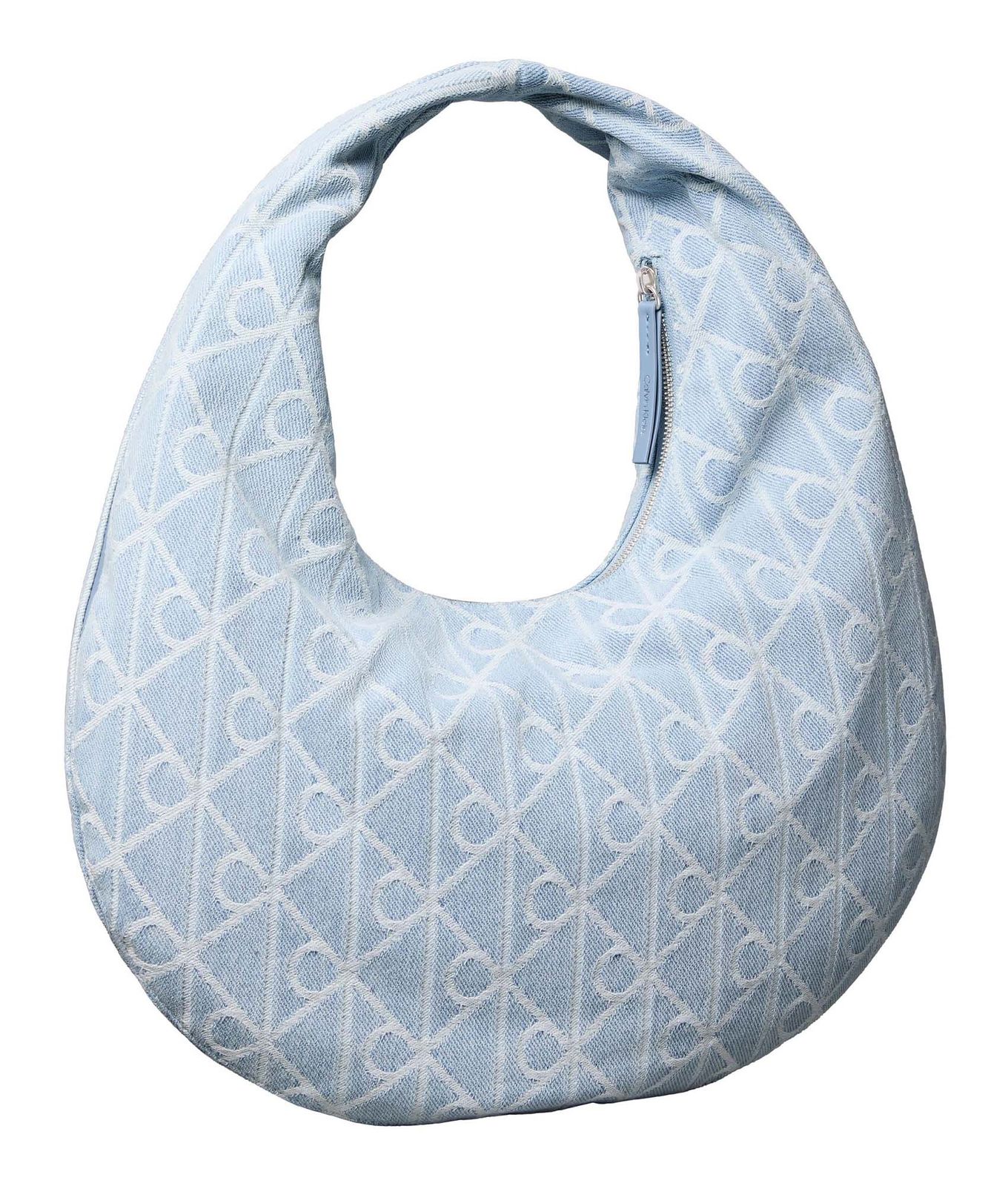 Calvin Klein Emblem AOP Denim Hobo Bag Denim JQD Light Wash Calvin Klein Emblem AOP Denim Hobo Bag Denim JQD Light Wash