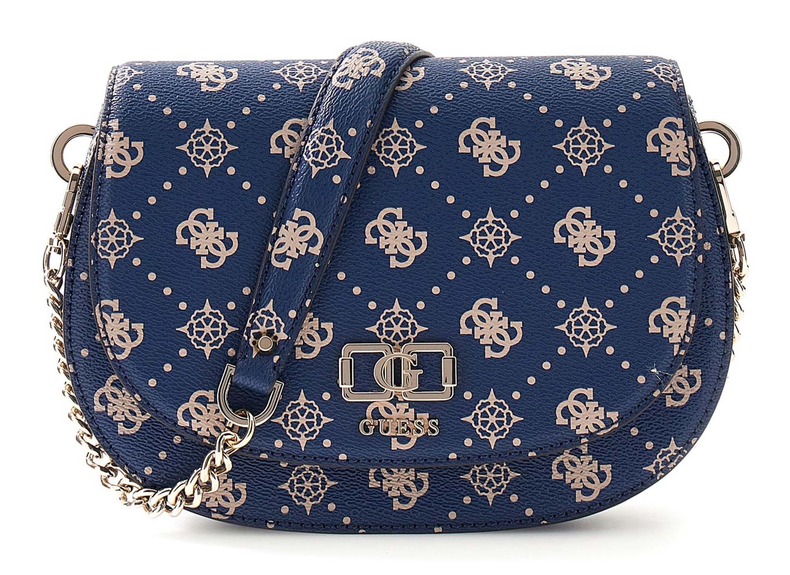 GUESS Emelie Logo Flap Shoulder Bag Navy Logo GUESS Emelie Logo Flap Shoulder Bag Navy Logo