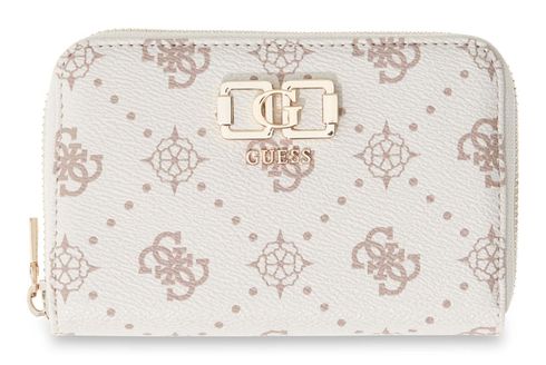 GUESS Emelie Logo SLG Zip Around Wallet M Vanilla Logo