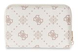 GUESS Emelie Logo SLG Zip Around Wallet M Vanilla Logo