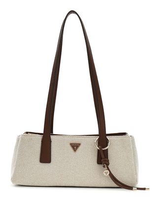 GUESS Alice Shoulder Satchel Natural / Espresso