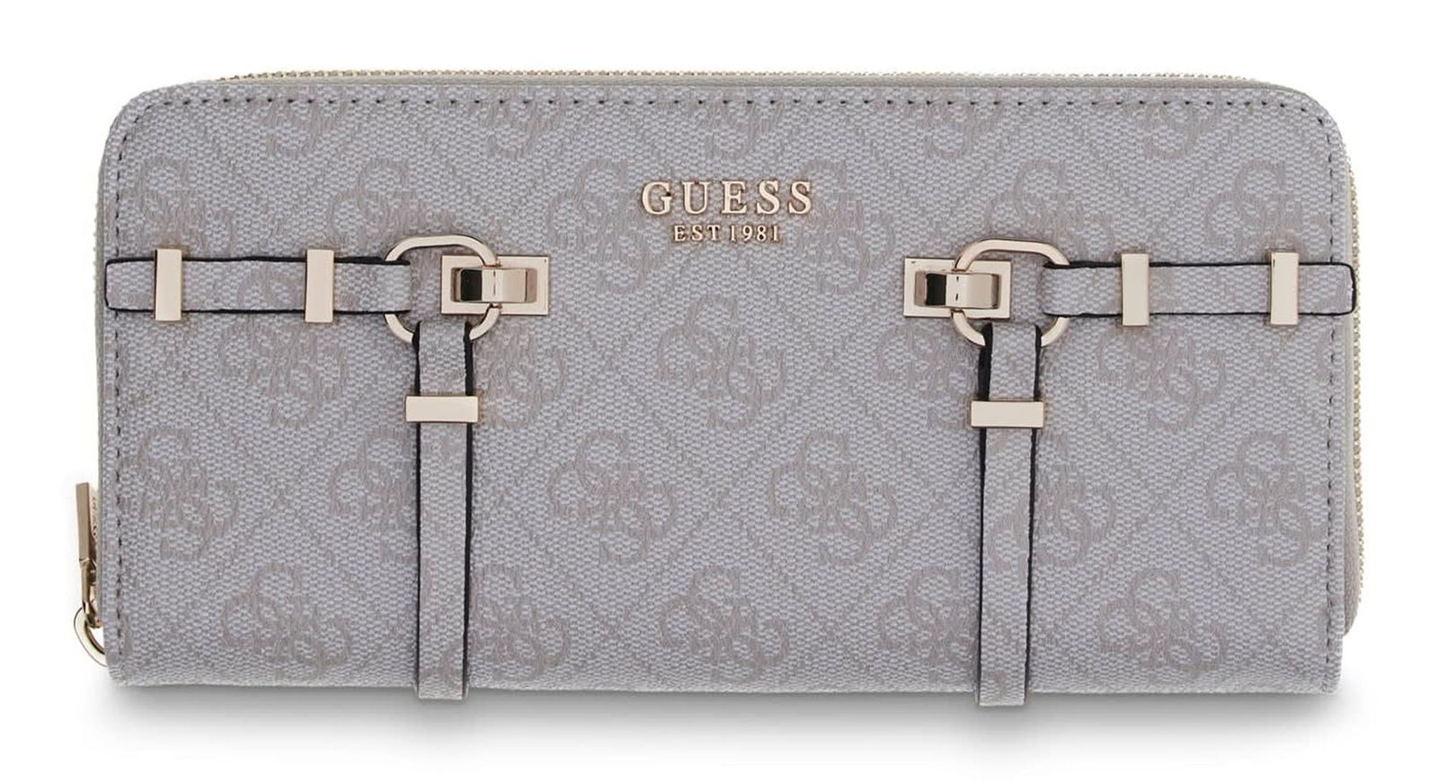 GUESS Leona Logo SLG Zip Around Wallet L Bone Logo