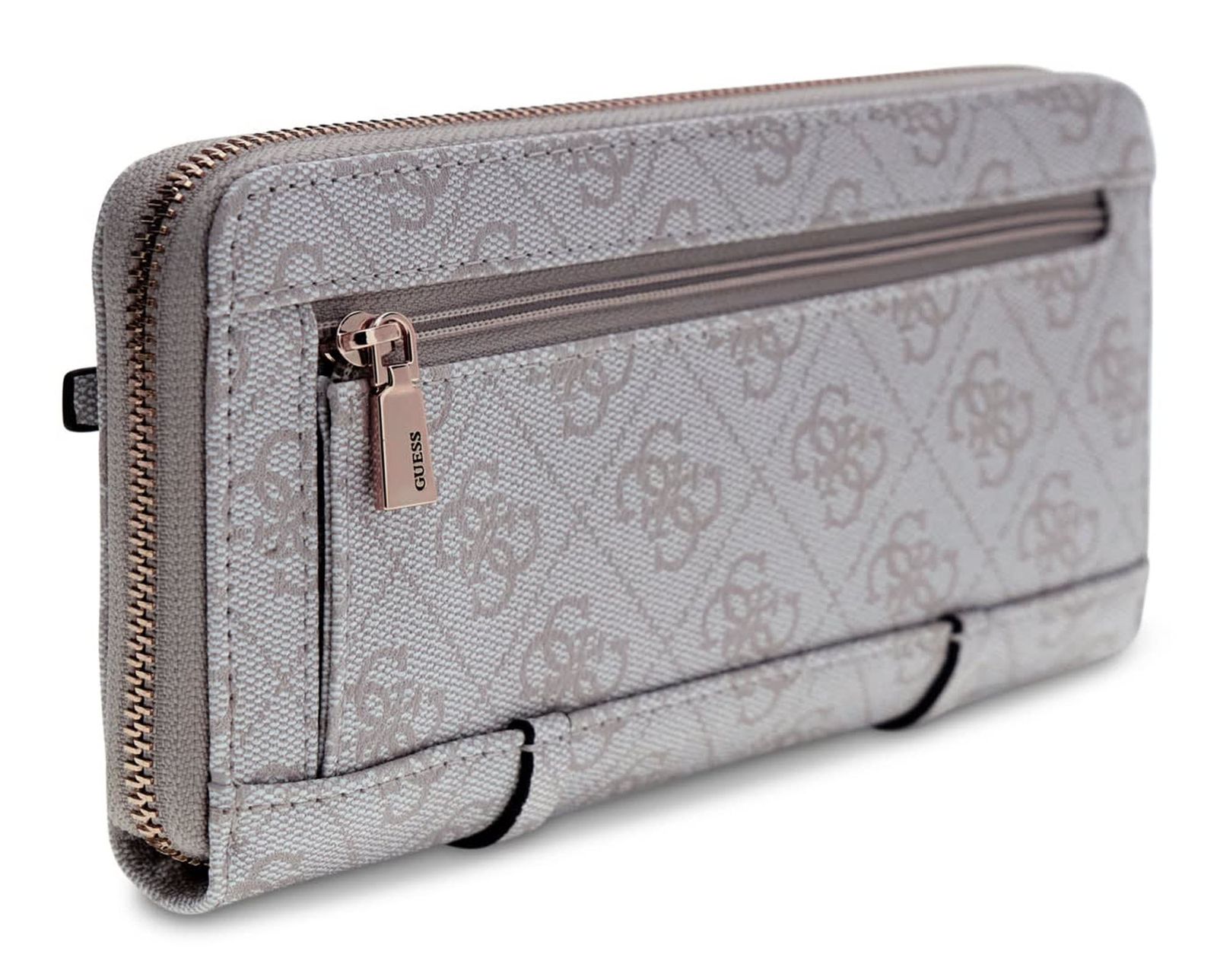 GUESS Leona Logo SLG Zip Around Wallet L Bone Logo GUESS Leona Logo SLG Zip Around Wallet L Bone Logo