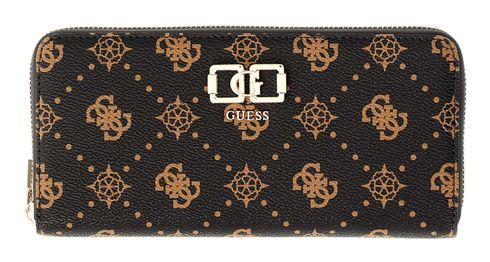 GUESS Emelie Logo SLG Zip Around Wallet L Espresso Logo