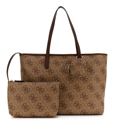 GUESS Power Play II Large Tech Tote Latte Logo / Brown