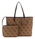 GUESS Power Play II Large Tech Tote Latte Logo / Brown