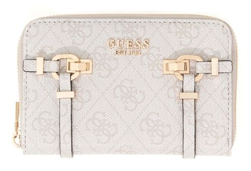 GUESS Leona Logo SLG Zip Around Wallet M Bone Logo