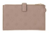 GUESS Anise SLG Double Zip Organizer Dark Taupe Logo
