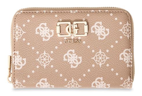 GUESS Emelie Logo SLG Zip Around Wallet M Biscotti Logo