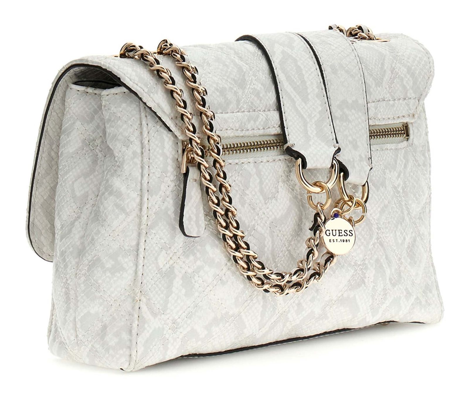 GUESS Giully II 2 Comp Convertible Flap Bag Cream White GUESS Giully II 2 Comp Convertible Flap Bag Cream White