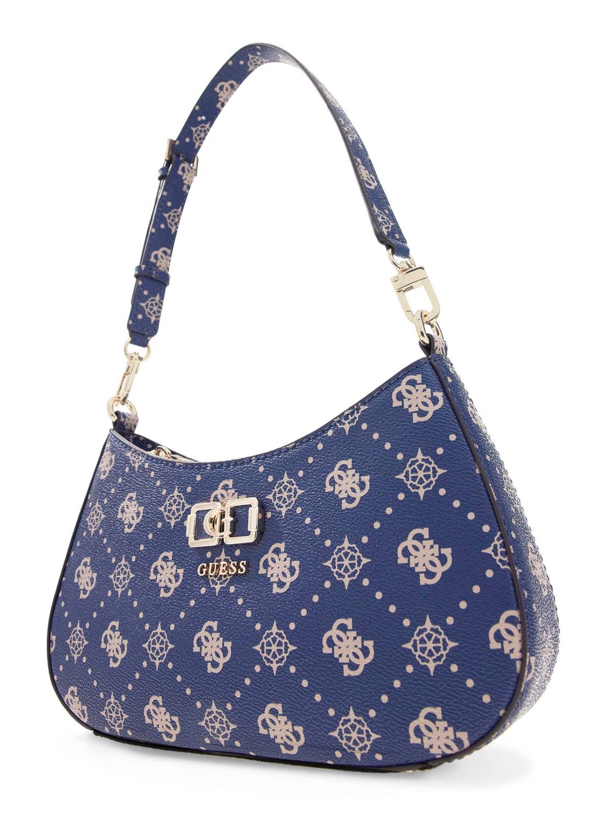 GUESS Emelie Logo Top Zip Shoulder Bag Navy Logo GUESS Emelie Logo Top Zip Shoulder Bag Navy Logo