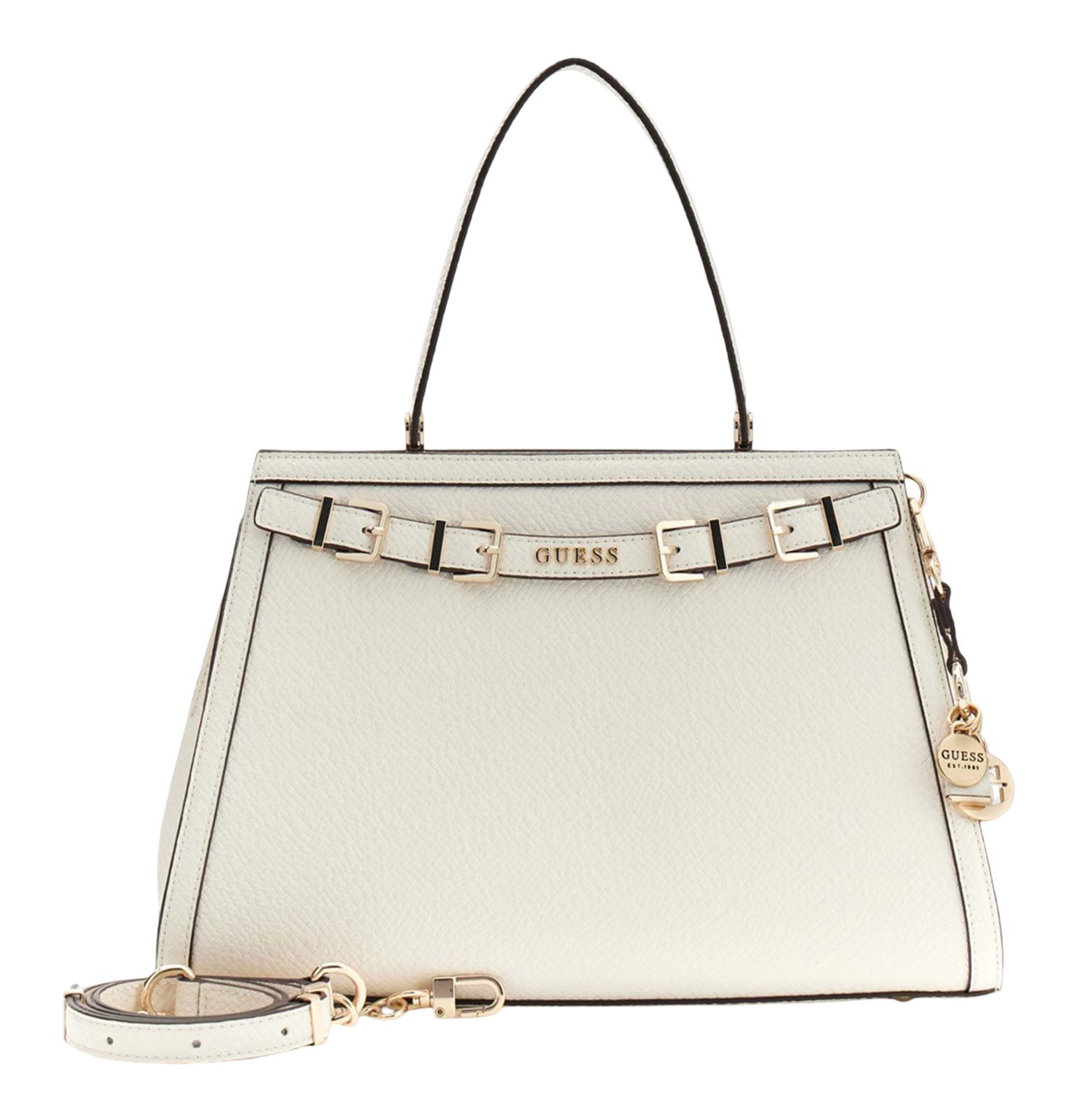 GUESS Dovie Satchel Cream White