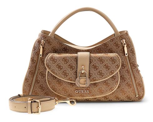 GUESS Jessa Girlfriend Satchel Latte Logo