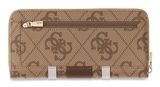 GUESS Laurel II SLG Zip Around Wallet L Latte Logo / Brown
