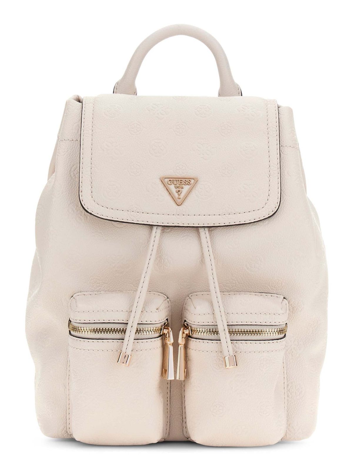 GUESS Manhattan II Flap Backpack Stone Logo