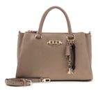 GUESS Anise Triple Compartment Satchel Dark Taupe Logo
