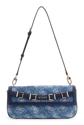 GUESS Dovie Flap Shoulder Bag Denim Logo