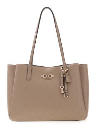 GUESS Anise Multi Compartment Tote Dark Taupe Logo