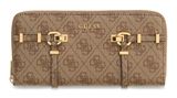 GUESS Leona Logo SLG Zip Around Wallet L Latte Logo