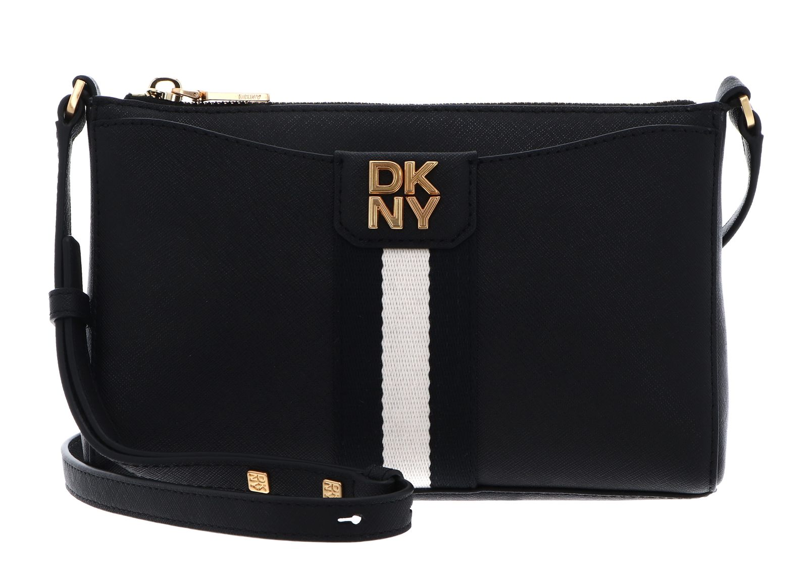DKNY Nuri Top Zip Crossbody Blk / Gold