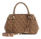 GUESS Leona Logo Multi Compartment Satchel S Latte Logo