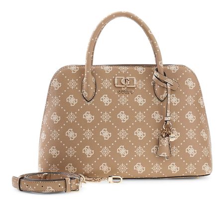 GUESS Emelie Logo Two Comp Satchel Biscotti Logo