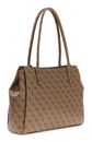 GUESS Leona Logo 2 Compartment Tote Bag Latte Logo