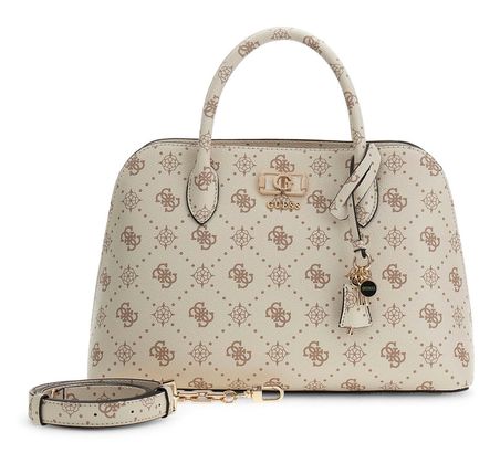 GUESS Emelie Logo Two Comp Satchel Vanilla Logo