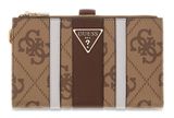 GUESS Laurel II SLG Double Zip Organizer Latte Logo / Brown
