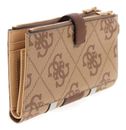 GUESS Laurel II SLG Double Zip Organizer Latte Logo / Brown