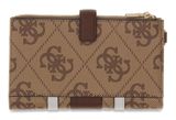 GUESS Laurel II SLG Double Zip Organizer Latte Logo / Brown
