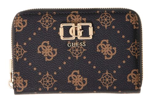 GUESS Emelie Logo SLG Zip Around Wallet M Espresso Logo