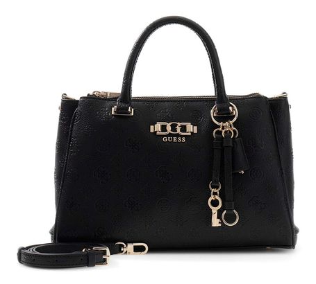 GUESS Anise Triple Compartment Satchel Black Logo