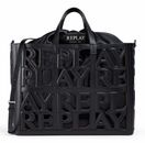 REPLAY Handbag Black + Cambridge Brown