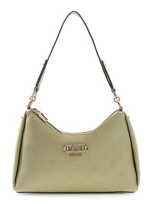 GUESS Anise Double Zip Shoulder Bag Sage Logo