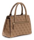 GUESS Leona Logo Multi Compartment Satchel S Latte Logo