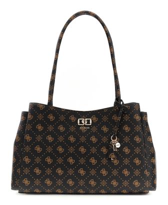 GUESS Emelie Logo Girlfriend Carryall Espresso Logo