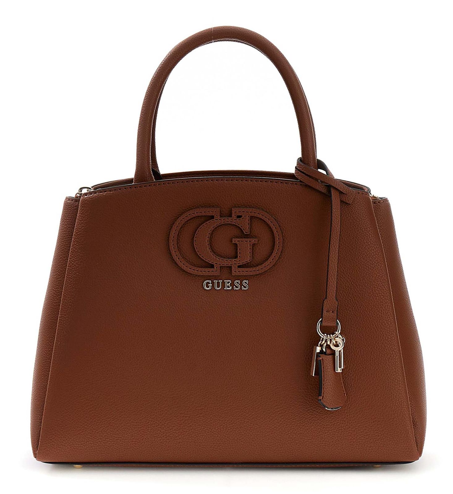 GUESS Isola 3 Compartment Satchel Cognac GUESS Isola 3 Compartment Satchel Cognac