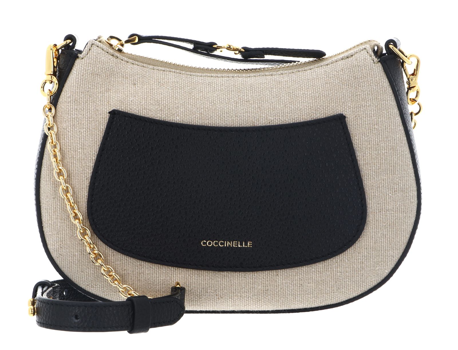 COCCINELLE C-Easy Canvas Mini Crossover Bag Natural / Noir