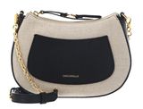 COCCINELLE C-Easy Canvas Mini Crossover Bag Natural / Noir COCCINELLE C-Easy Canvas Mini Crossover Bag Natural / Noir
