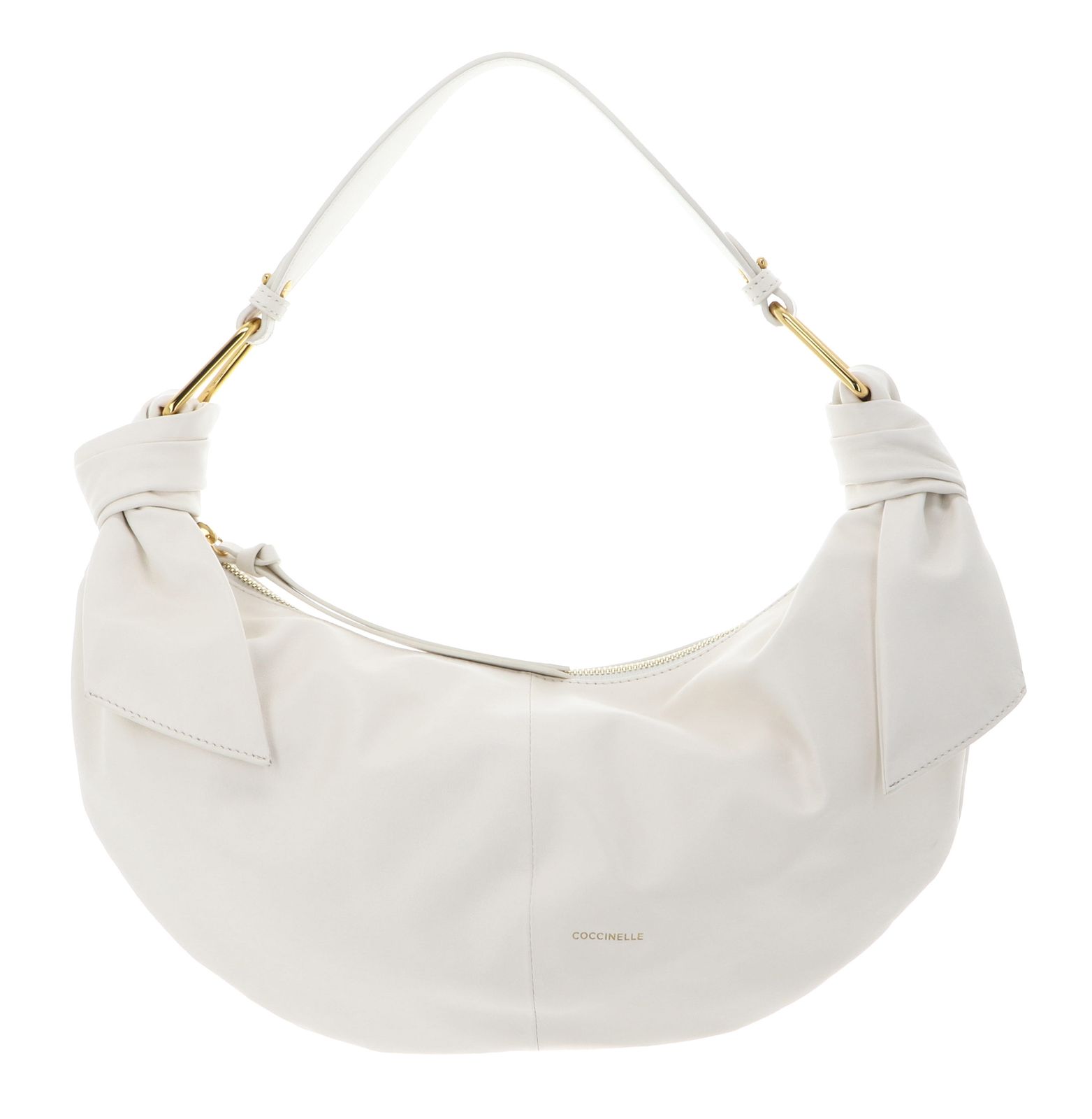 COCCINELLE Furoshiki Handbag puffy Smooth Leather Pearl