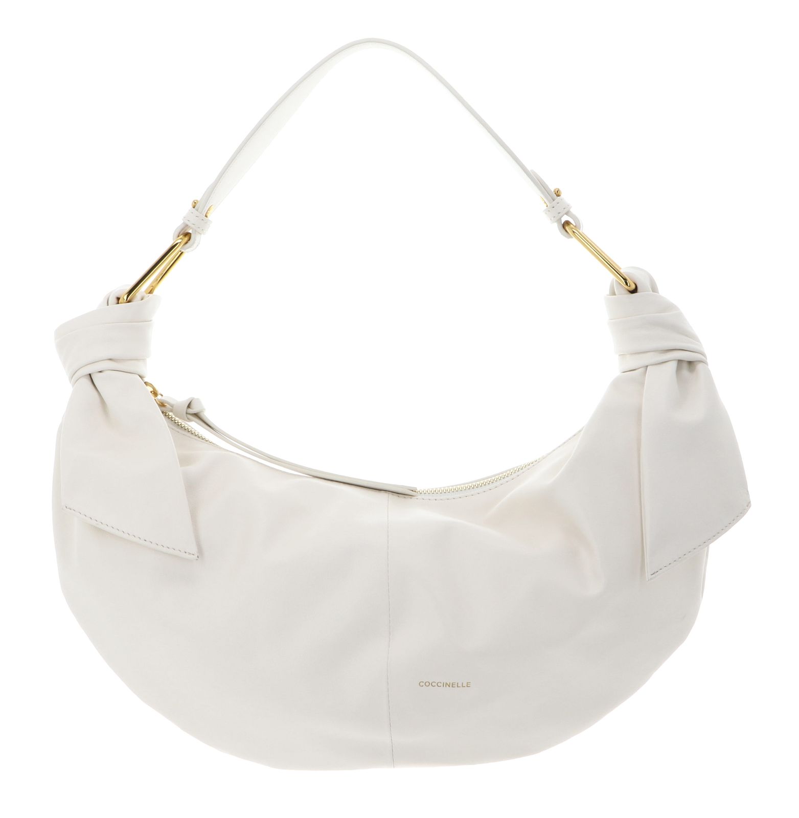 COCCINELLE Furoshiki Handbag puffy Smooth Leather Pearl