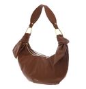 COCCINELLE Furoshiki Handbag puffy Smooth Leather Cognac
