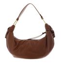 COCCINELLE Furoshiki Handbag puffy Smooth Leather Cognac